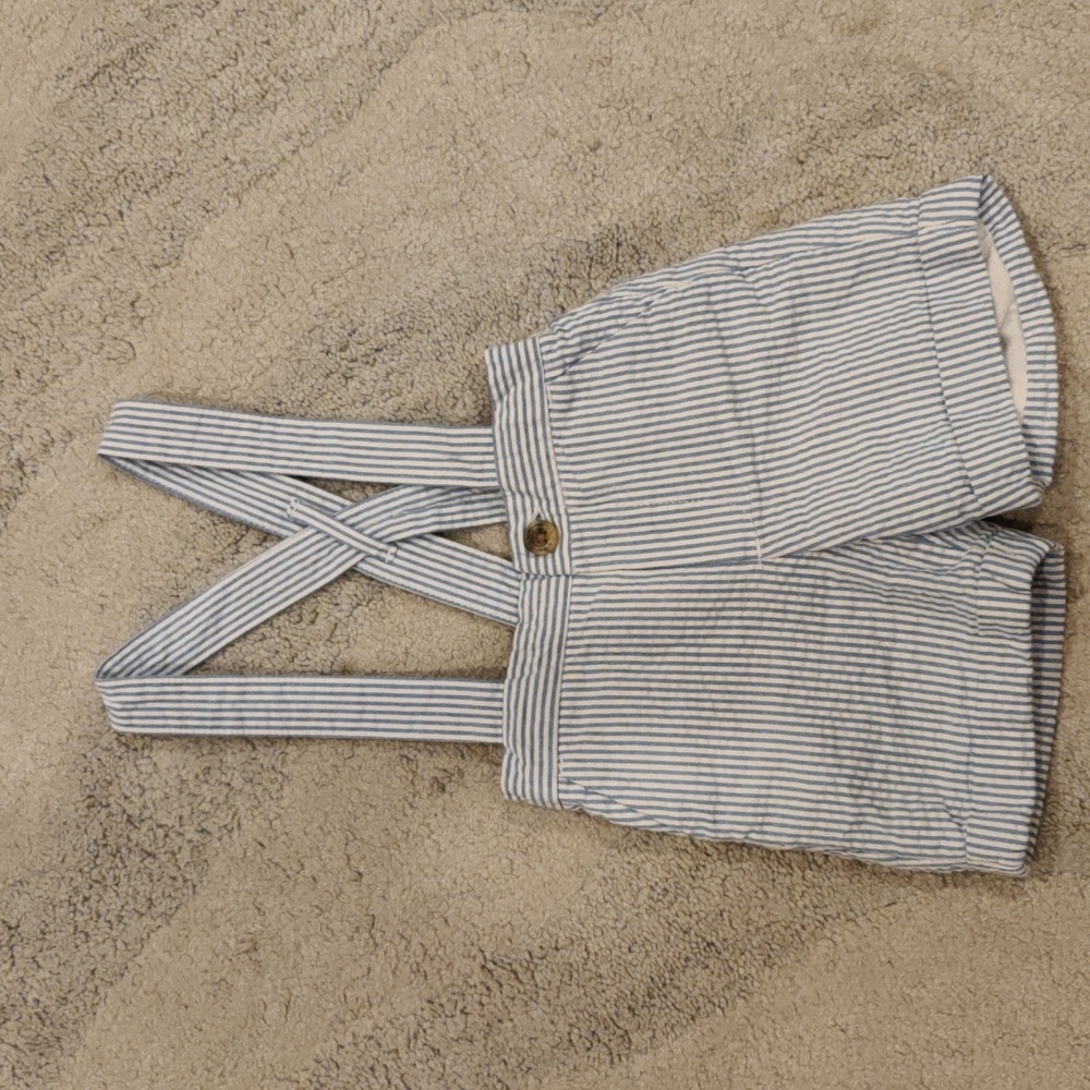 Janie & Jack Seersucker Shorts with suspenders